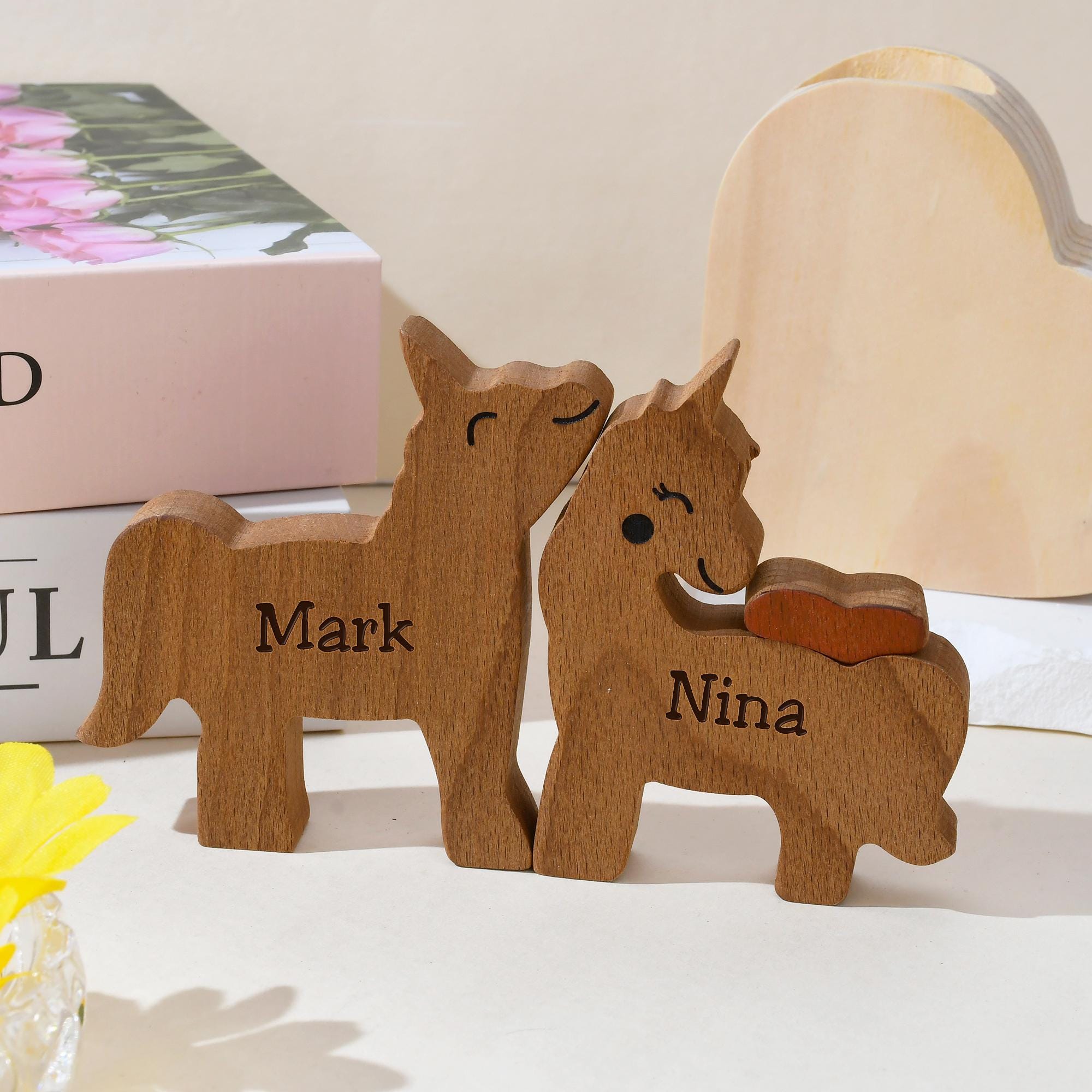 Wooden Unicorn Family Puzzle, Unicorn Name Puzzles, Wooden Home Decor, Unicorn Statue, Anniversary Gift, Christmas Gifts, Gift for Couples