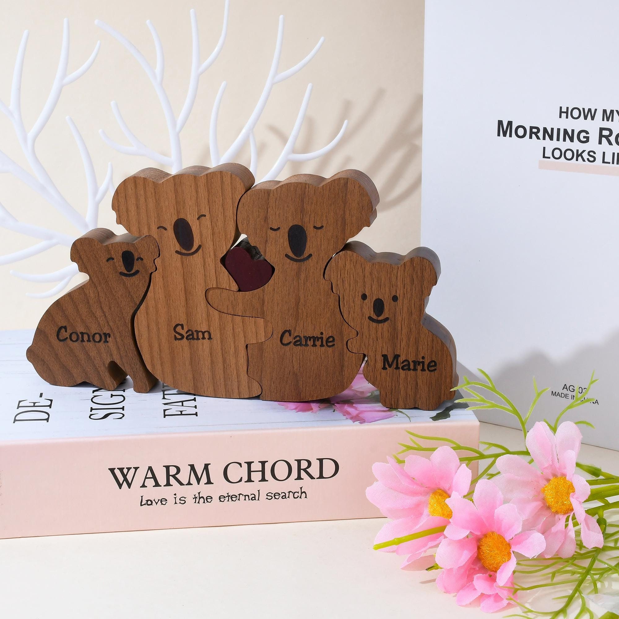 Wooden Koala Family Puzzle, Personalized Gifts for Parents, Father's Day Gifts, Mother's Day Gifts, Family Keepsake Gifts, Koala Home Decor